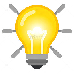 简约风黄色灯泡图标设计元素