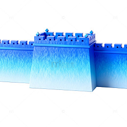 蓝色乐高城堡积木模型