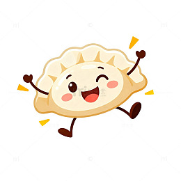 可爱饺子卡通形象表情包设计素材