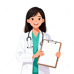 卡通女医生自然环境宣传画