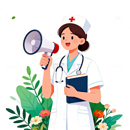 卡通女医生宣传插画