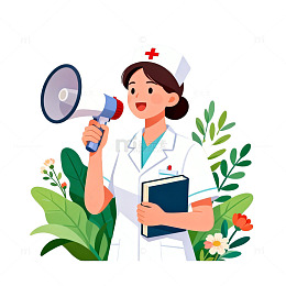 卡通护士宣传插画