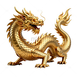 金色中国龙雕塑艺术品