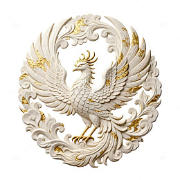 金凤凰雕刻艺术品装饰图案