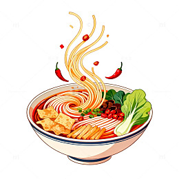 手绘螺蛳粉美食插画