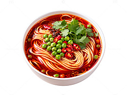 红油面条美食插画设计素材