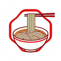 简约风格面条插画设计元素
