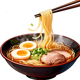 拉面美食插画设计素材