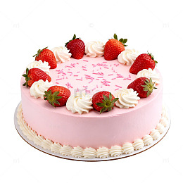 粉色草莓奶油蛋糕装饰