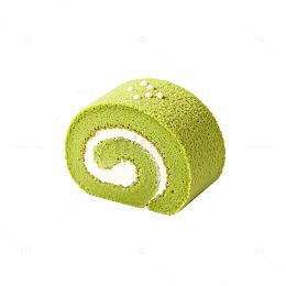抹茶蛋糕卷美食插画