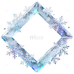 冰晶雪花装饰框