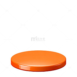 简约橙色圆形展示台矢量图
