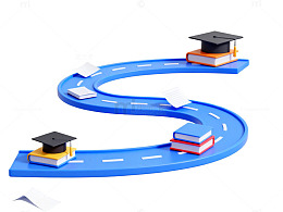 教育之路书籍与学位帽