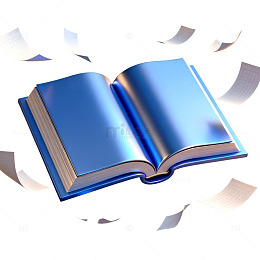 蓝色翻开书本插画