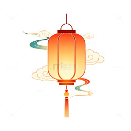 传统中国红灯笼图案