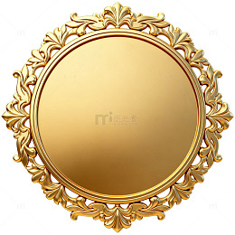 金色雕花圆形装饰图案