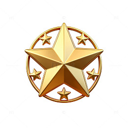 金色五角星徽章图案