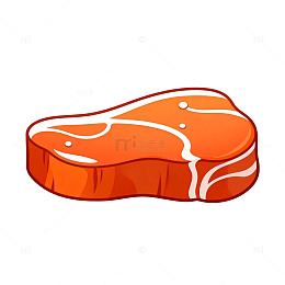 卡通风格生肉插画设计素材