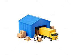 微型仓库运输场景模型