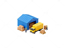 仓库搬运场景微缩模型