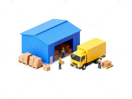 仓库装卸场景微缩模型