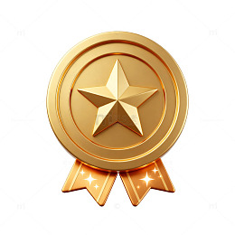 金色奖章矢量图标