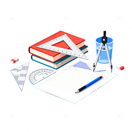 学习用品3D插画素材