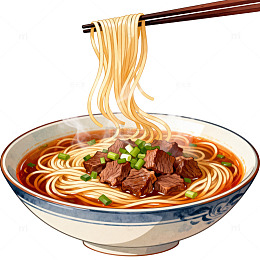美味牛肉面插画设计素材