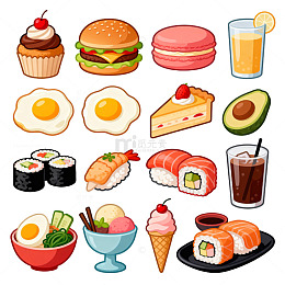 美食卡通插画合集