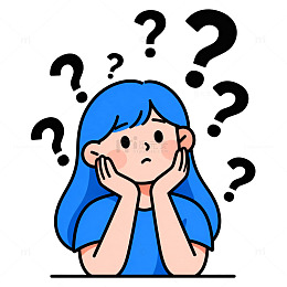 疑惑卡通女孩头像插画