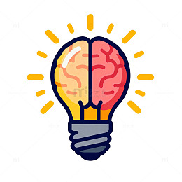 创意大脑灯泡图标设计