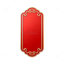 红色古典装饰牌匾图案设计素材