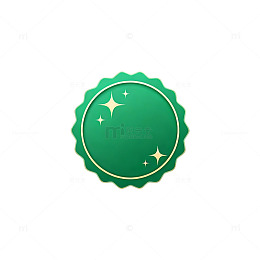 绿色闪亮徽章图标设计元素