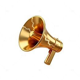 金色喇叭图标宣传设计元素