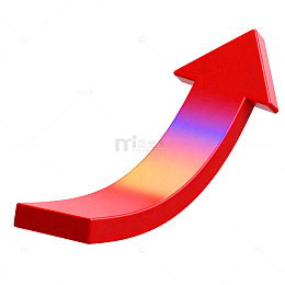 红色上升箭头象征增长