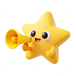 卡通星星喊话矢量图