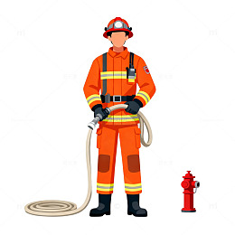 消防员救援场景插画