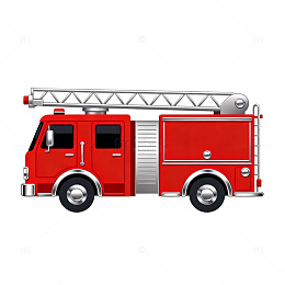 卡通消防车插画设计素材