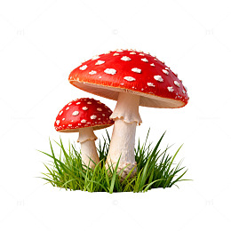 白底红菇片