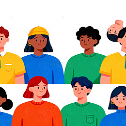 彩色卡通人物插画