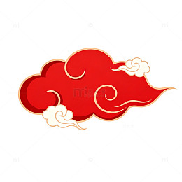 中国红云纹装饰图案