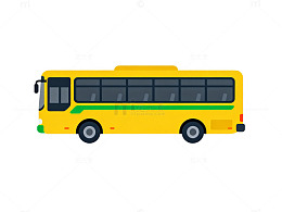 简约黄色校车矢量图