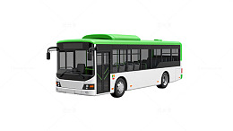 绿色城市公交车模型渲染图