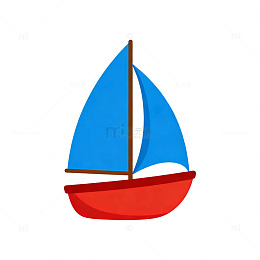 卡通风帆船图标矢量素材