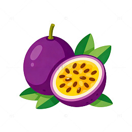 卡通风格百香果插画素材