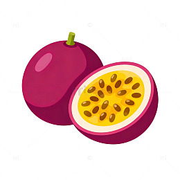 卡通风百香果插画设计素材