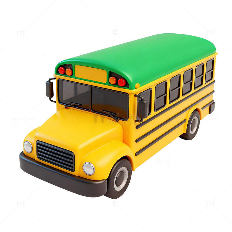 卡通校车玩具模型
