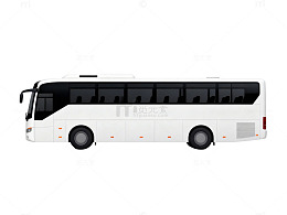简约白色巴士矢量图
