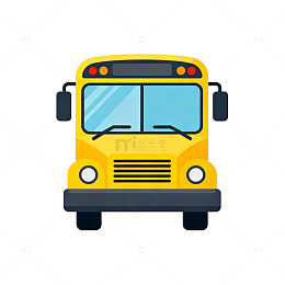卡通校车图标设计素材