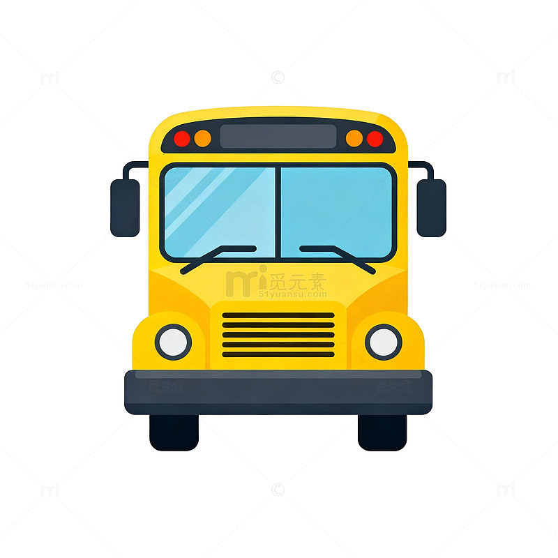 卡通校车图标设计素材